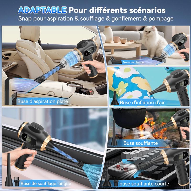 Aspirateur 2-en-1 Sans Fil pour Voiture